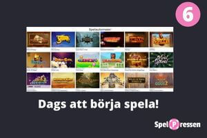 steg 6 - saldot uppdateras med din insättning och du kan börja spela!