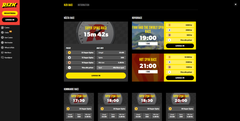 Rizk casino turneringar