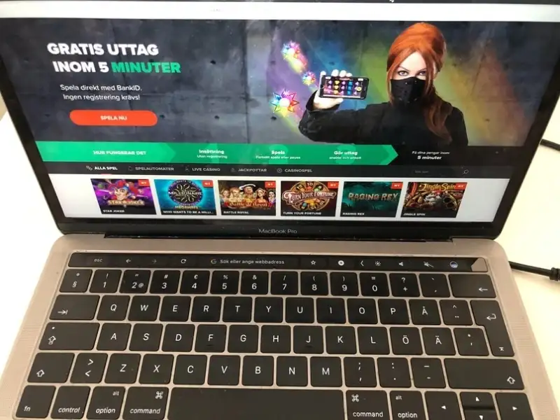 Ninja Casino på laptop