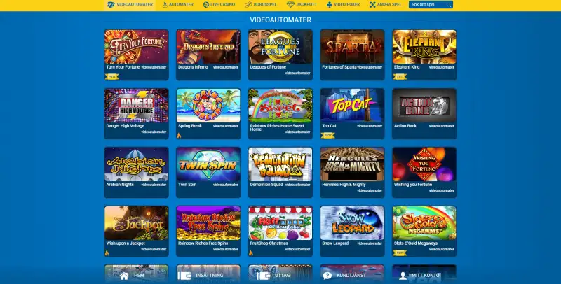 Karl Casino spelutbud