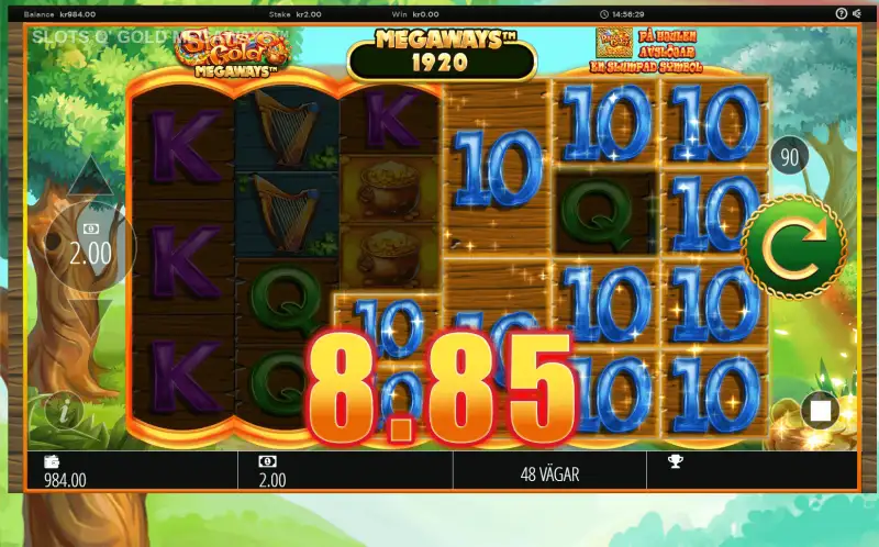 huvudspelet i Slots O'Gold
