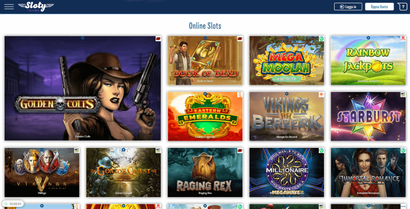 Spelutbudet på Sloty Casino