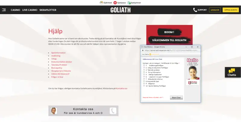Kundtjänst hos Goliath