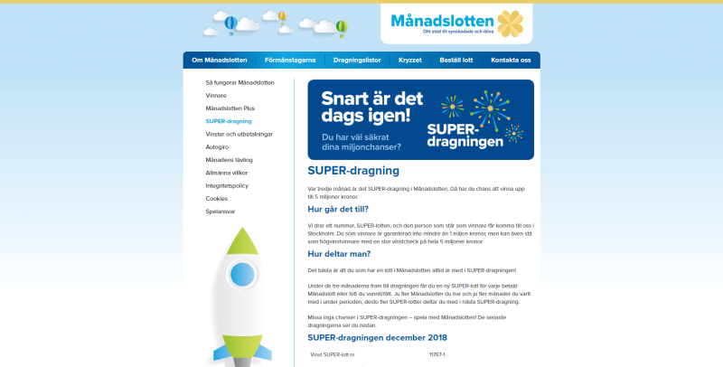 Månadslotten SUPER-dragning