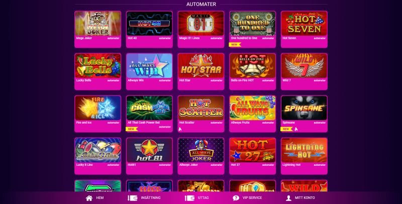 Tydligt spelutbud hos No Bonus Casino