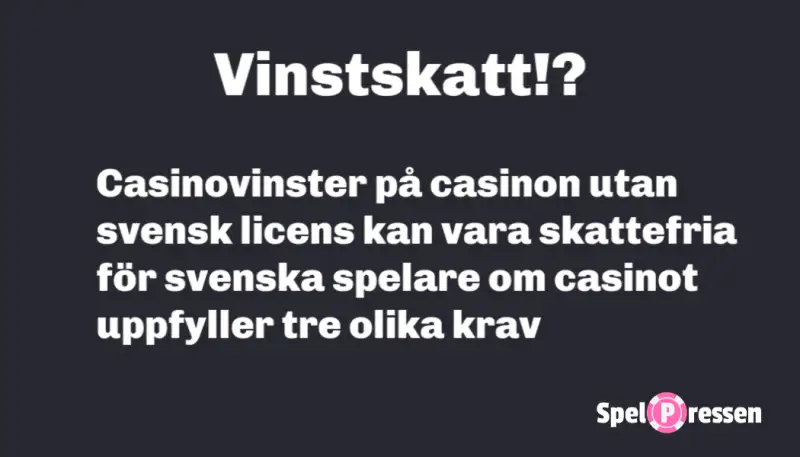 casinon utan svensk licens utan vinstskatt