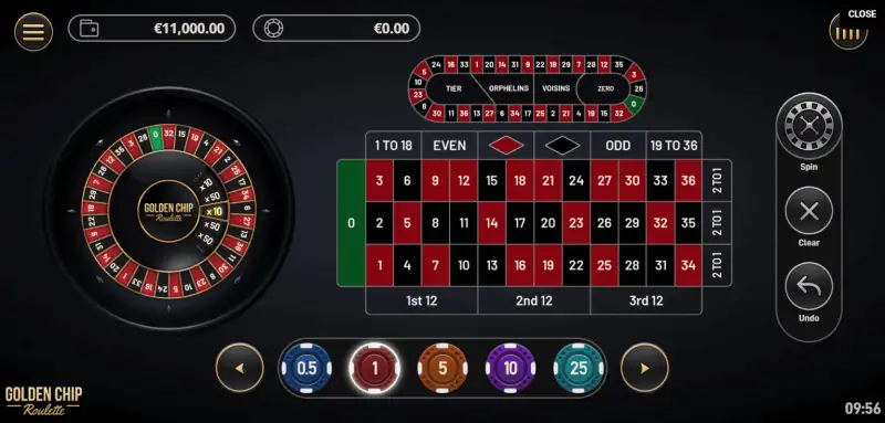 Golden Chip Roulette spelplan