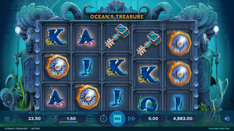 Huvudspelet i Ocean's Treasure slot