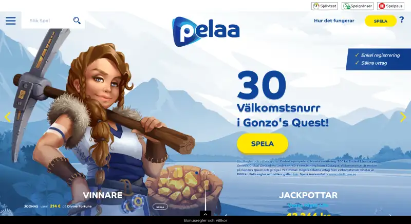 Pelaa casino med 30 välkomstsnurr