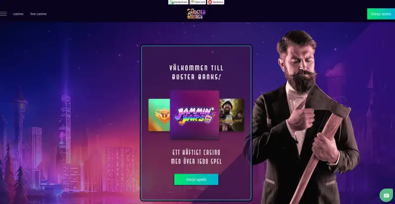 Buster Banks Casino startsida