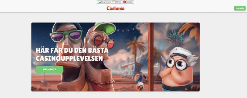Cashmio casino startsida i desktop